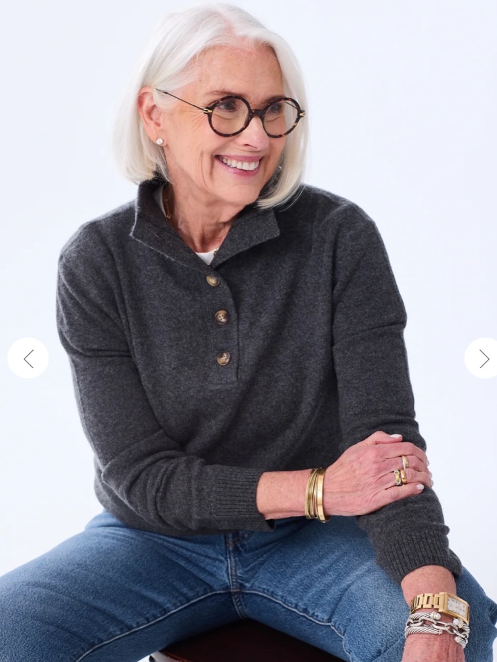 Alice Walk The Cashmere Getaway Sweater in Charcoal